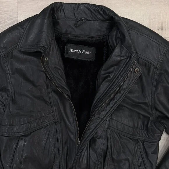 Black Genuine Leather Jacket - Picture 5 of 9